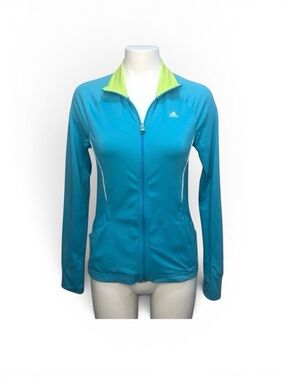 Adidas Light Blue Full Zip Long Sleeve Size Small Activewear